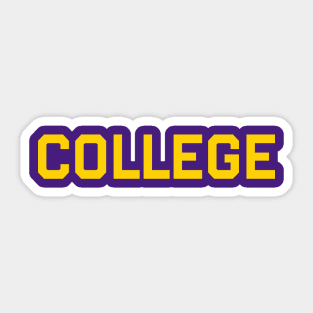 COLLEGE in gold Sticker